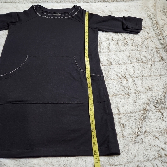 Jersey Dress Black color Embroidery Pocket Oversized MAX STUDIO NWT - Picture 11 of 15